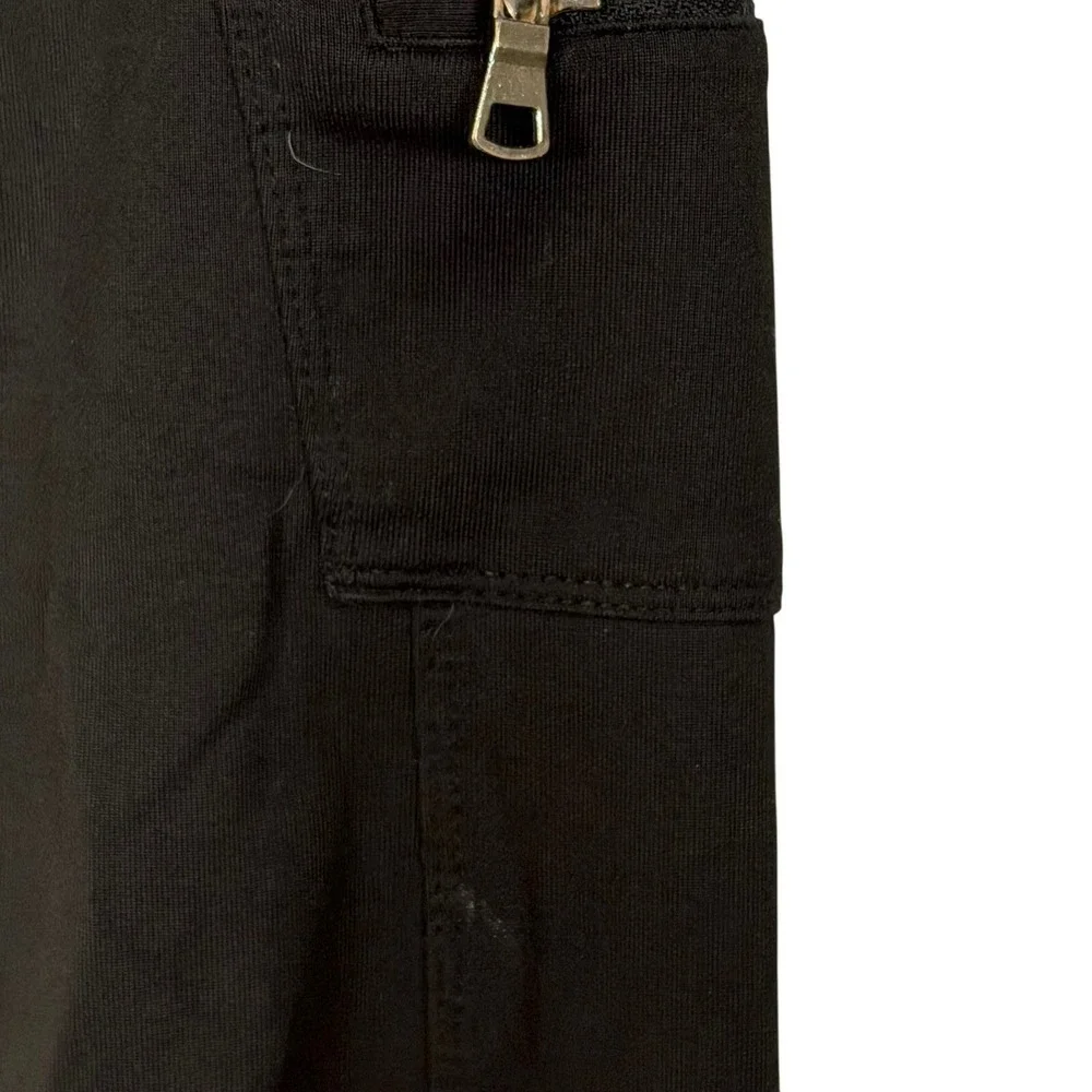 Justice Active Girls 8 Black Cargo Leggings Zipper Pockets Stretch Pants